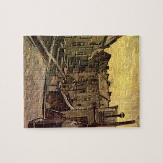 Achtertuinen van oude huizen van Vincent van Gogh Legpuzzel (Horizontaal)