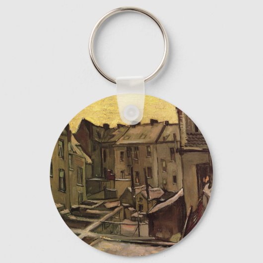 Achtertuinen van Oude Huizen van Vincent van Gogh Sleutelhanger (Voorkant)