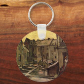 Achtertuinen van Oude Huizen van Vincent van Gogh Sleutelhanger (Voorkant)