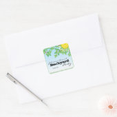 Achtertuinfeest met bomen & gras gepersonaliseerd vierkante sticker (Envelop)