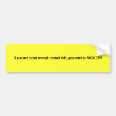 achteruit! bumpersticker (Voorkant)