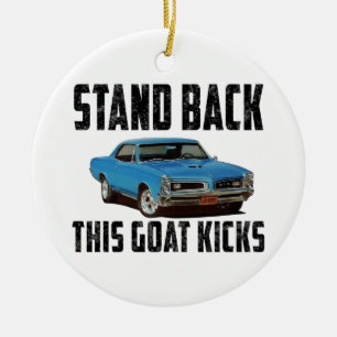 Achteruit deze geit. keramisch ornament