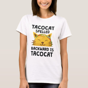 Achteruit Gespelde de Kat van de taco is het T-shirt