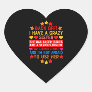 Achteruit! Ik heb een luie zuster - grappige Kinde Hart Sticker
