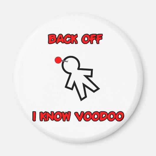 Achteruit Ik ken Voodoo Doll Magic Spell Haïtiaans Magneet (Voorkant)