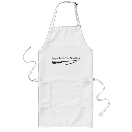 Achteruit, ik koken. lang schort (Voorkant)