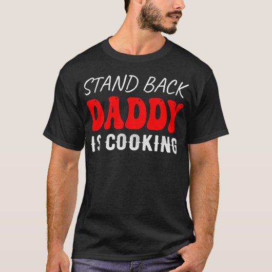 Achteruit papa kookt, grappig t-shirt (Voorkant)