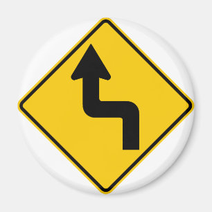 Achteruitdraaiing (links) Highway Sign Magneet