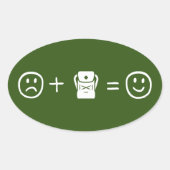 Achteruitpakken maakt je gelukkig ovale sticker (Voorkant)