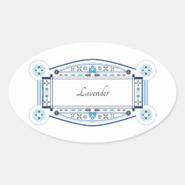 Achteruitrijsticker met Lavender-label Ovale Sticker