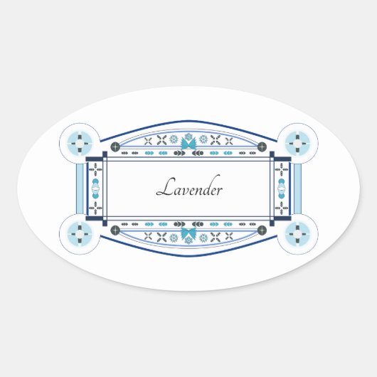 Achteruitrijsticker met Lavender-label Ovale Sticker (Voorkant)
