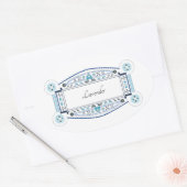 Achteruitrijsticker met Lavender-label Ovale Sticker (Envelop)