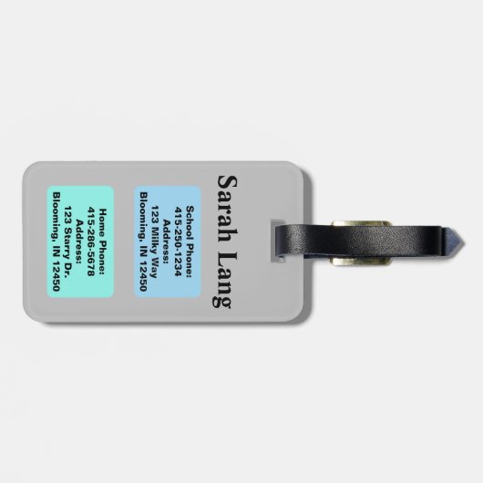 Achterverpakking ID Label Kind Kind School Name La Bagagelabel (Achterkant horizontaal)