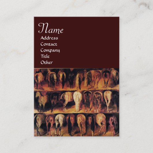 Achtervoeten van paarden, bruin visitekaartje (Voorkant)