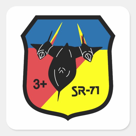 Achtervogel +3 patch vierkante sticker (Voorkant)