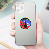 Achtervogel +3-ronde Embleem Sticker (Telefoon)
