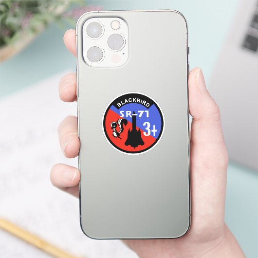 Achtervogel +3-ronde Embleem Sticker (Telefoon)