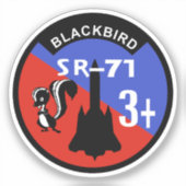 Achtervogel +3-ronde Embleem Sticker (Voorkant)