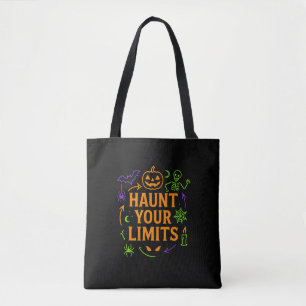 Achtervolg je grenzen Neon Halloween Tote Bag