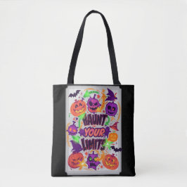 Achtervolg je grenzen Neon Halloween Tote Bag