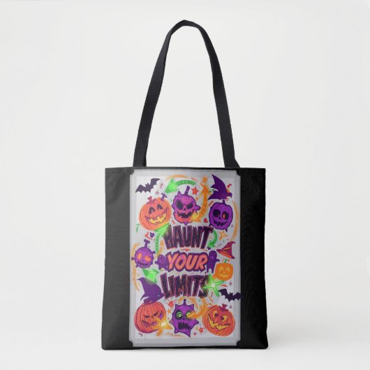 Achtervolg je grenzen Neon Halloween Tote Bag (Voorkant)