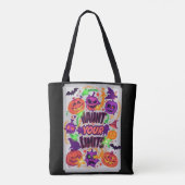 Achtervolg je grenzen Neon Halloween Tote Bag (Achterkant)