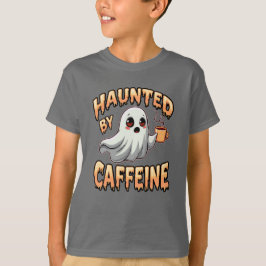 Achtervolgd door cafeïne (Halloween Ghost-thema) T-shirt