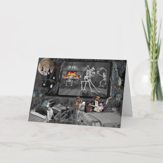 Achtervolgd Halloween aandrijving-binnen Kaart (Voorkant)