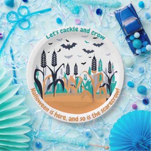 Achtervolgd Halloween Corn Field Papieren Bordje (Feest)