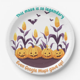 Achtervolgd Halloween Corn Field Papieren Bordje