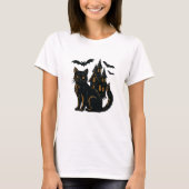 Achtervolgd huis en kat t-shirt (Voorkant)