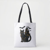 Achtervolgd huis en kat tote bag (Voorkant)
