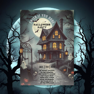 Achtervolgd huis Gothic Halloween volwassen feest Kaart