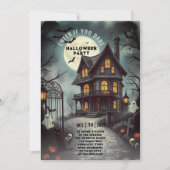 Achtervolgd huis Gothic Halloween volwassen feest Kaart (Voorkant)