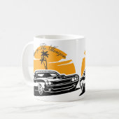 Achtervolging van de Horizon Muscle Car Sunset Koffiemok (Voorkant links)
