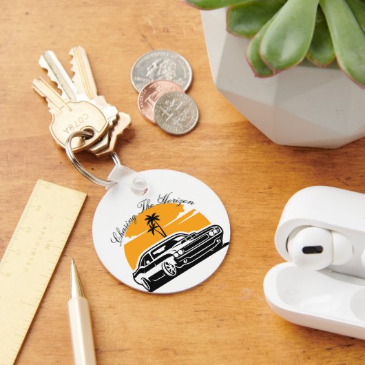 Achtervolging van de Horizon Muscle Car Sunset Sleutelhanger (Bureau)