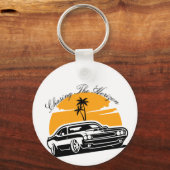Achtervolging van de Horizon Muscle Car Sunset Sleutelhanger (Voorkant)