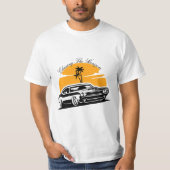Achtervolging van de Horizon Muscle Car Sunset T-shirt (Voorkant)