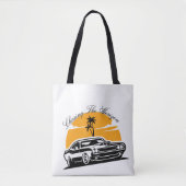 Achtervolging van de Horizon Muscle Car Sunset Tote Bag (Voorkant)