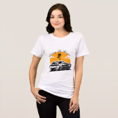Achtervolging van de Horizon Muscle Car Sunset Tri-Blend Shirt (Voorkant volledig)