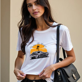 Achtervolging van de Horizon  Muscle Car Sunset Tri-Blend Shirt