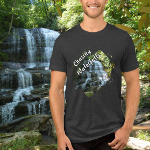 Achtervolging van watervallen Wandelavontuur Tri-Blend Shirt
