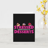 Achterwaarts gespeld is Desserts Stress Awareness Kaart (Gele Bloem)