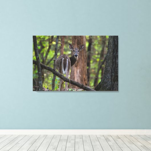 Achterwaarts kijken canvas afdruk (Insitu (Houten vloer))