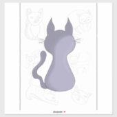 Achterwaarts Shy Cat Sticker (Vel)