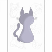 Achterwaarts Shy Cat Sticker (Voorkant)