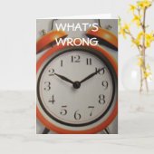 "ACHTERWAARTSE KLOK" TIJD VOOR VERJAARDAG KAART (Gele Bloem)