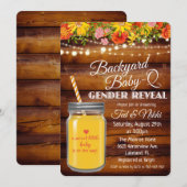 Achterwerende Baby Q Mason Jar Gender Reopenbaart  Kaart (Voorkant / Achterkant)