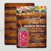 Achterwerende Baby Q Mason Jar Gender Reopenbaart  Kaart (Voorkant / Achterkant)