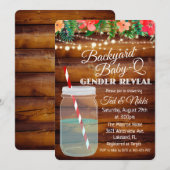 Achterwerende Baby Q Mason Jar Gender Reopenbaart  Kaart (Voorkant / Achterkant)